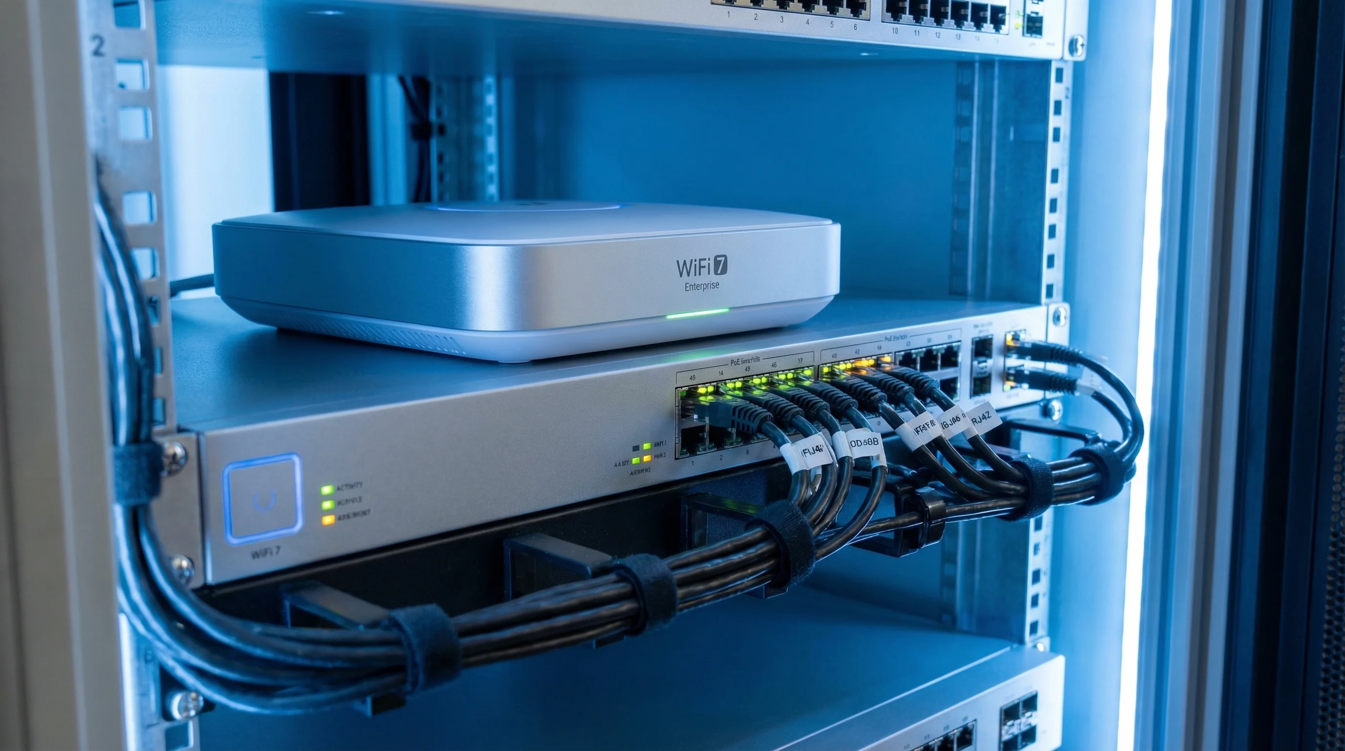 WiFi 7 AP and PoE switch power upgrade diagram
