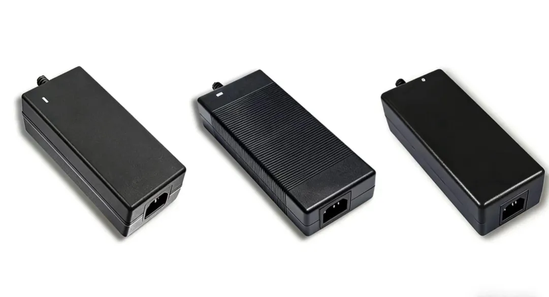 Sanyi industrial power adapters with 105°C long-life electrolytic bulk capacitors — hold-up time ≥16 ms at low-line 90 VAC verified