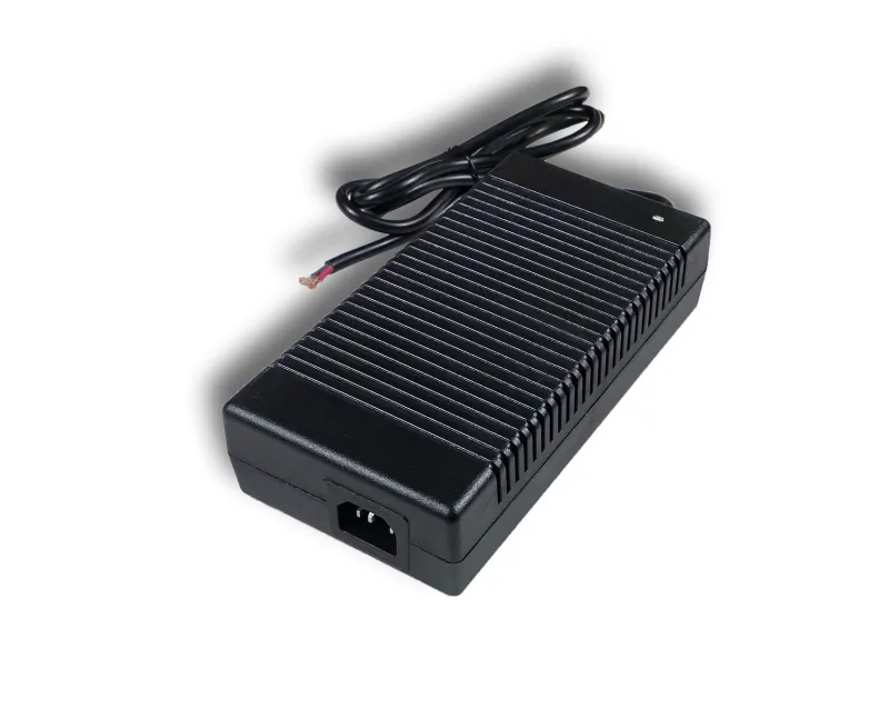 Sanyi HP Series 240W high-power 12V adapter sized as an upstream source for RV converter charger upgrade kits in motorhomes, travel trailers and camper vans